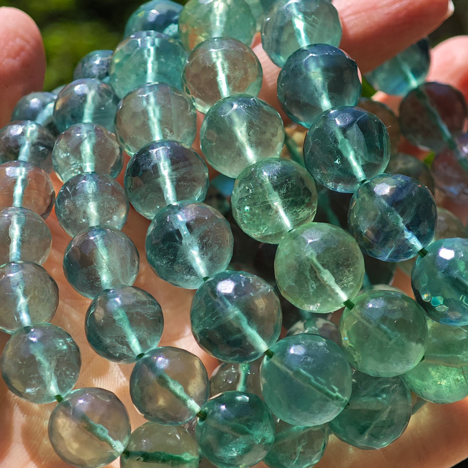 Wholesale Faceded Green Fluorite Crystal Bracelet