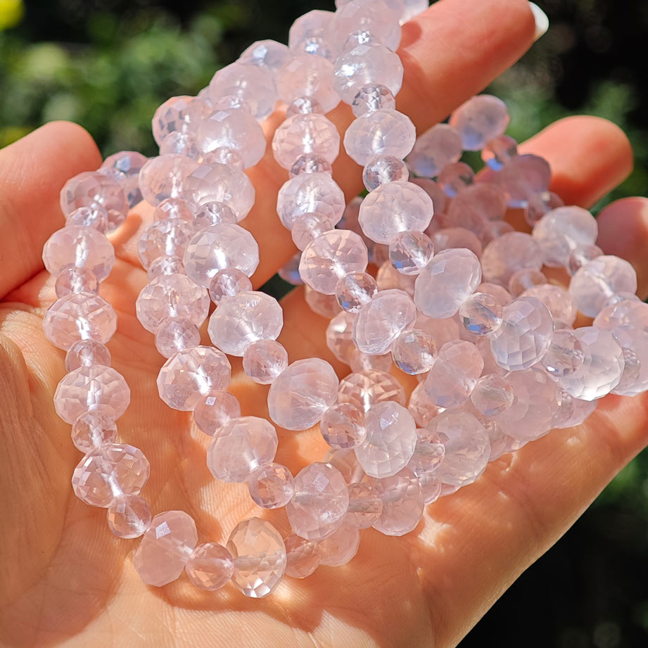 Wholesale Faceted Rose Quartz Crystal Bracelet