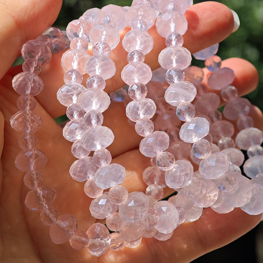 Wholesale Faceted Rose Quartz Crystal Bracelet