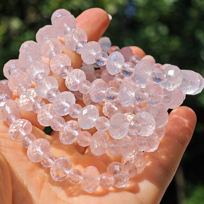 Wholesale Faceted Rose Quartz Crystal Bracelet