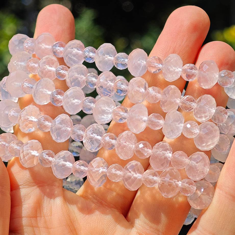 Wholesale Faceted Rose Quartz Crystal Bracelet