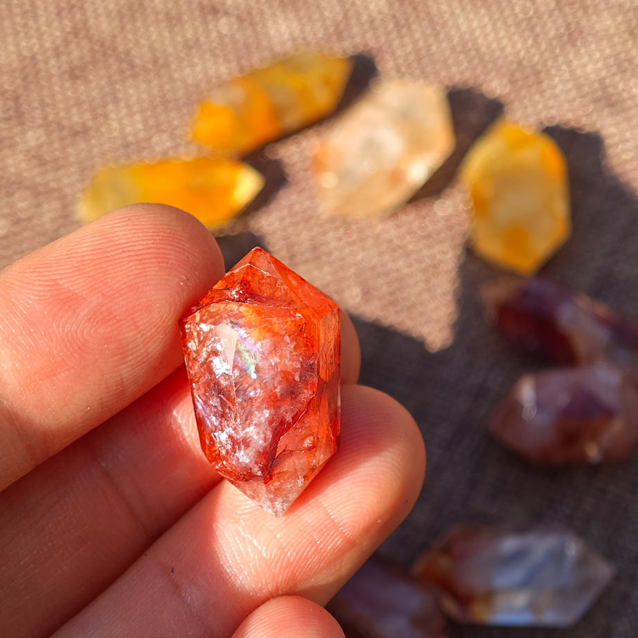 Wholesale Fire Quartz Golden Healer Crystal Point