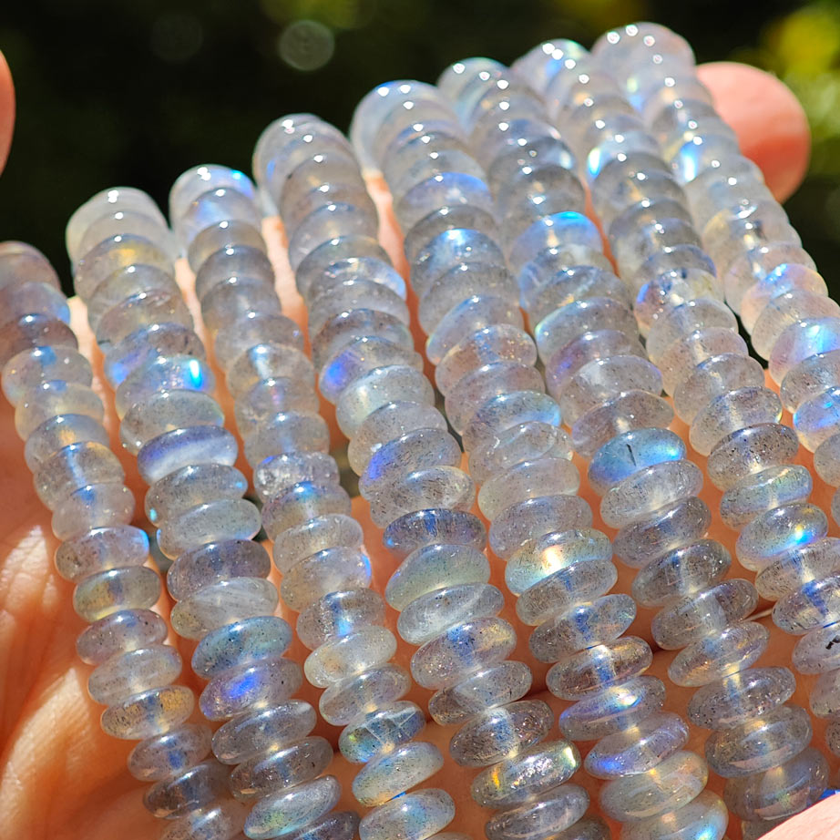 Wholesale Flat Bead Labradorite Crystal Bracelet