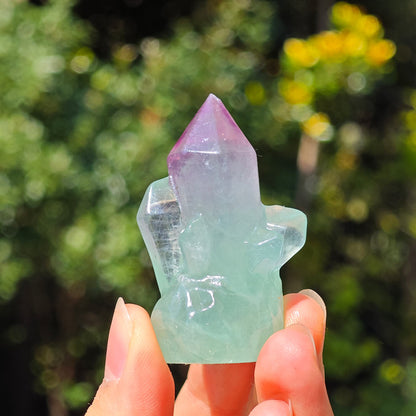 Wholesale Green Purple Fluorite Crystal Cluster Carving