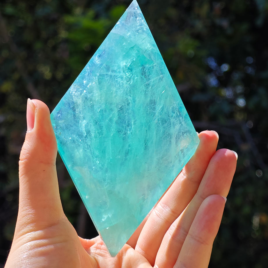 HQ Blue Green Fluorite Crystal Diamond