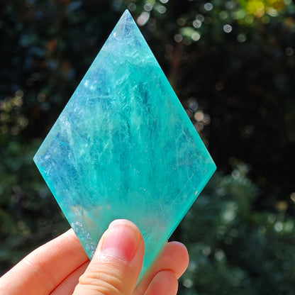 HQ Blue Green Fluorite Crystal Diamond