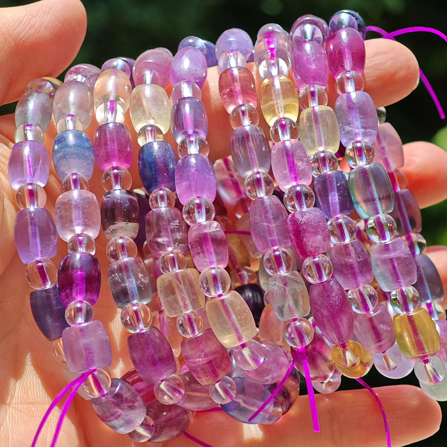 Wholesale Purple Yellow Fluorite Crystal Bracelet