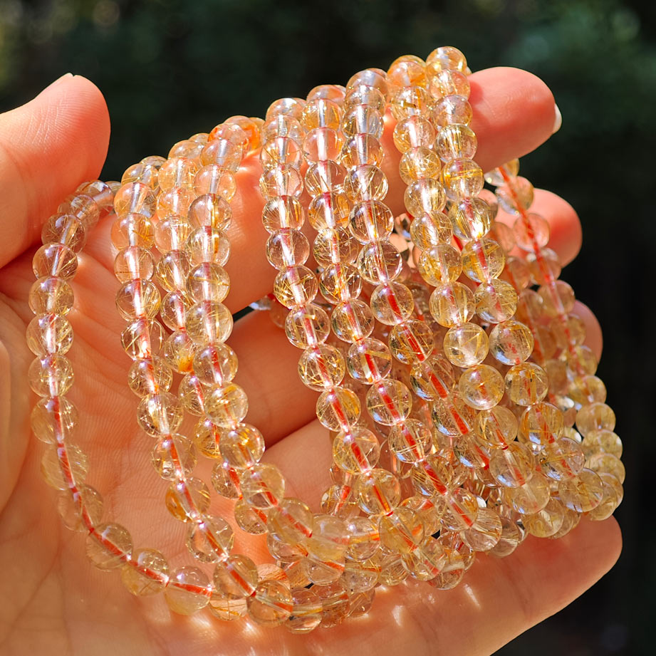 Wholesale Golden Rutile Crystal Bracelet