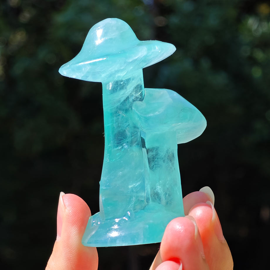 Wholesale Green Blue Fluorite Crystal Mushroom