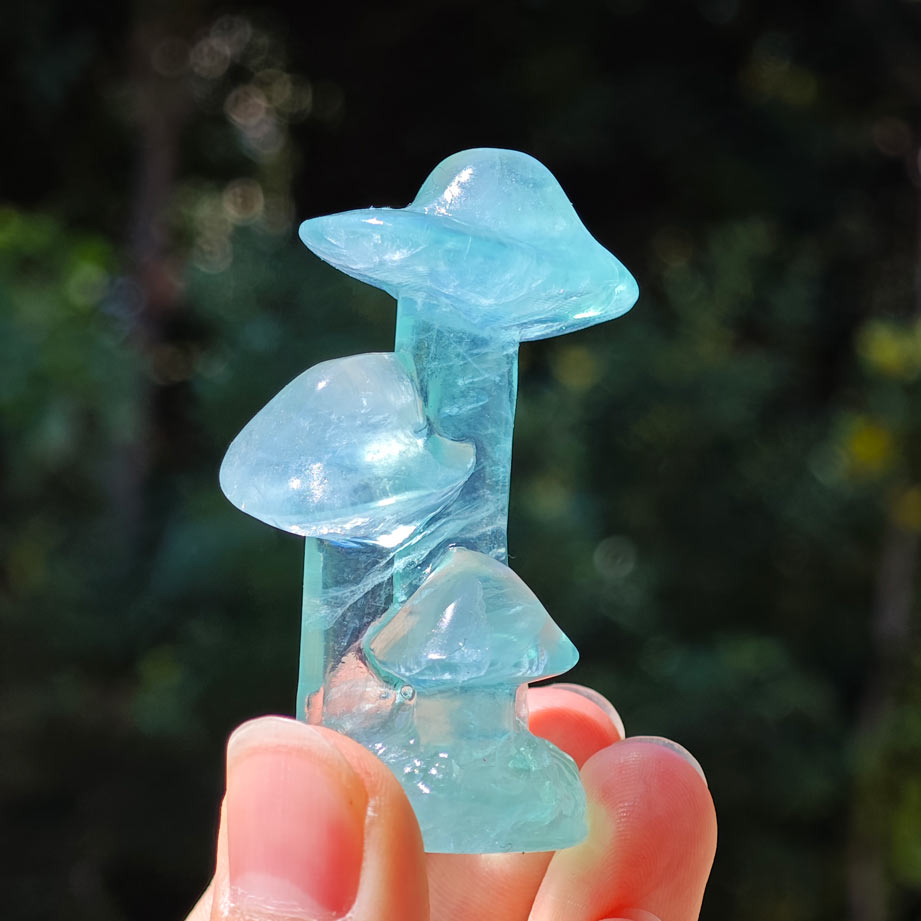 Wholesale Green Blue Fluorite Crystal Mushroom