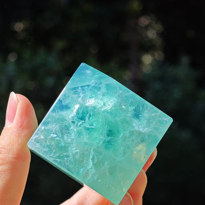 Green Fluorite Crystal Cube