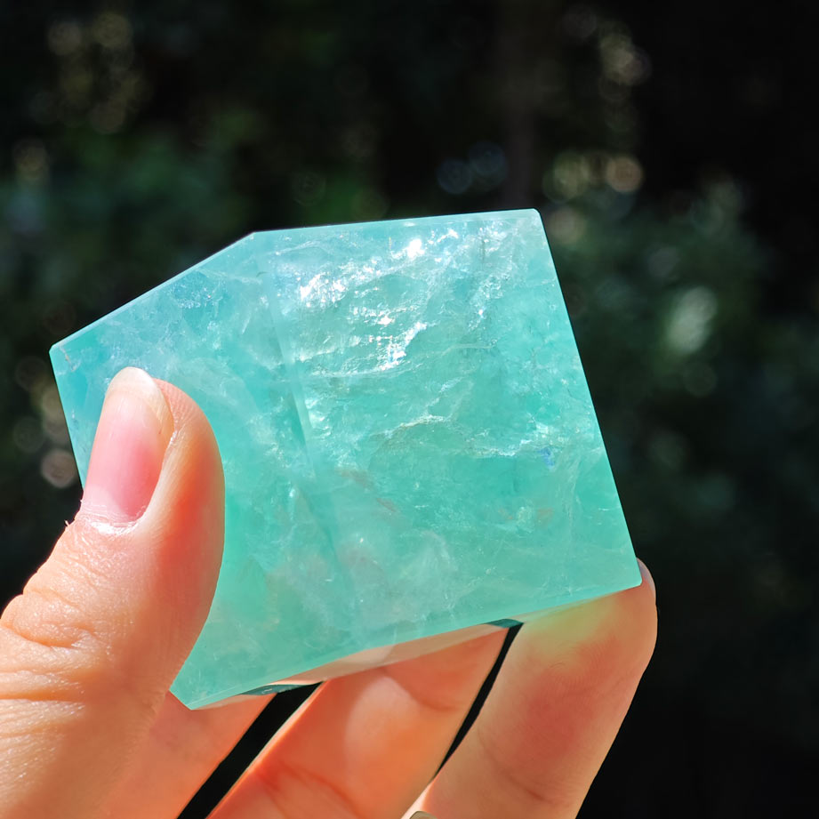 Green Fluorite Crystal Cube