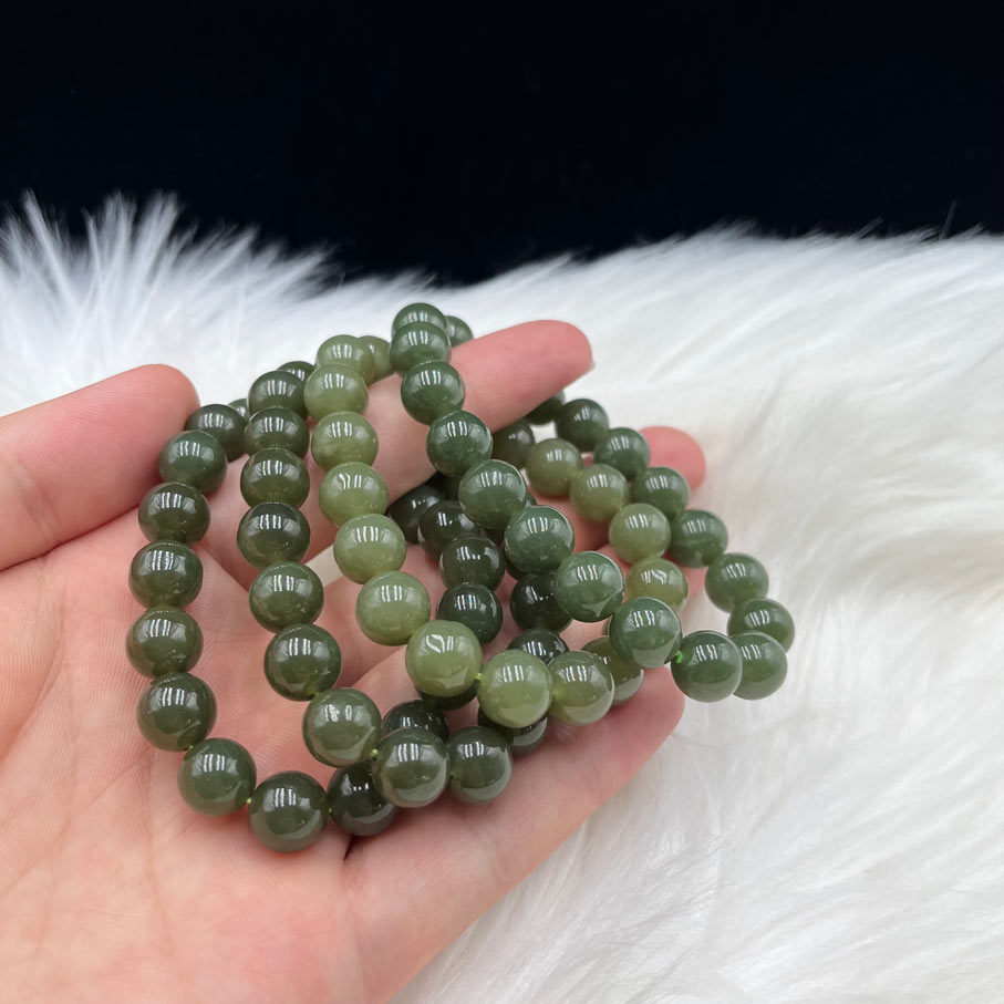 Elegant Green Hetian Jade Crystal Bracelet2