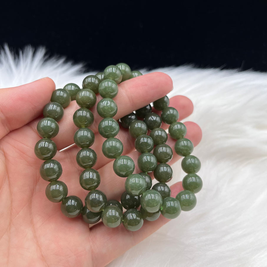 Elegant Green Hetian Jade Crystal Bracelet4