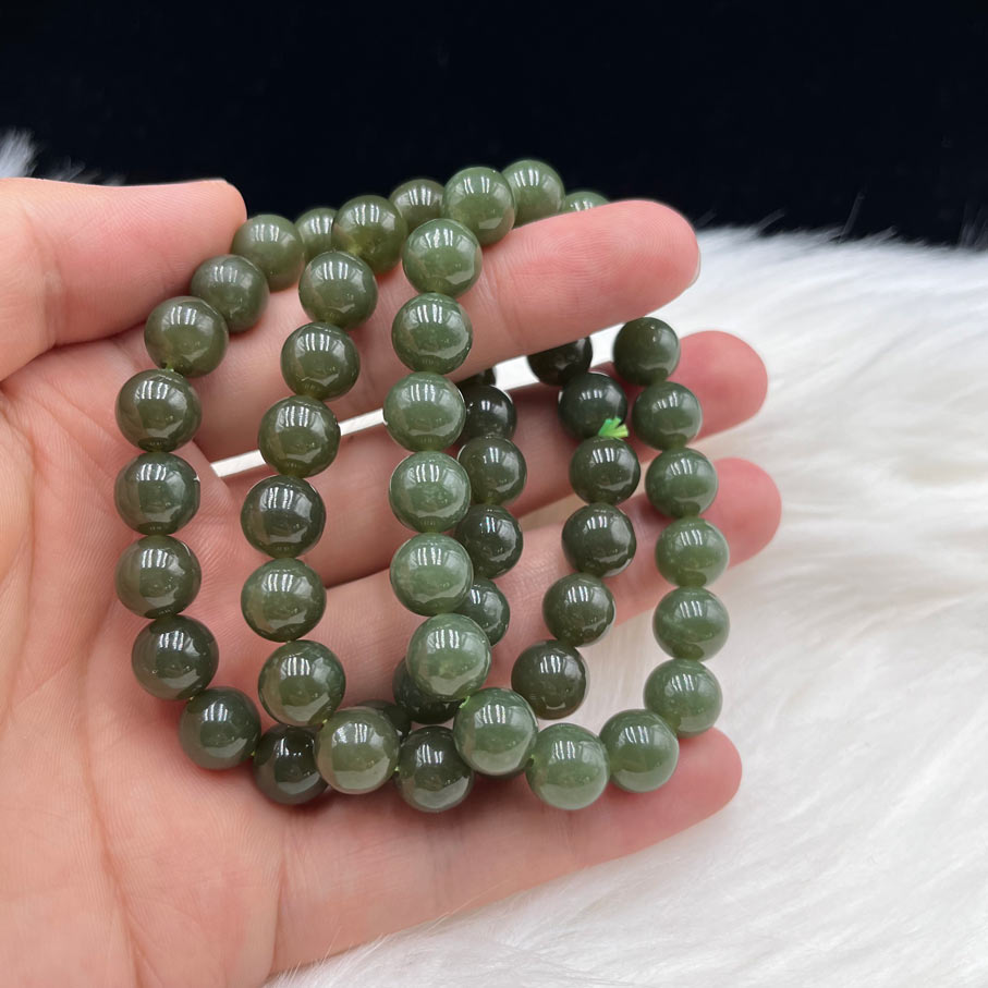 Elegant Green Hetian Jade Crystal Bracelet3