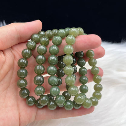 Elegant Green Hetian Jade Crystal Bracelet0