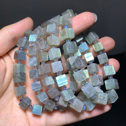 Wholesale HQ Shiny Labradorite Crystal Cube Bracelet