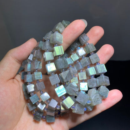 Wholesale HQ Shiny Labradorite Crystal Cube Bracelet