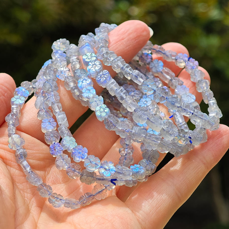 Wholesale Labradorite Crystal Flower Bracelet