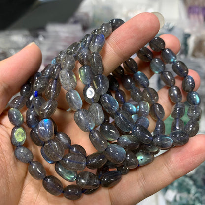 Wholesale Dark Labradorite Crystal Free Form Bracelet