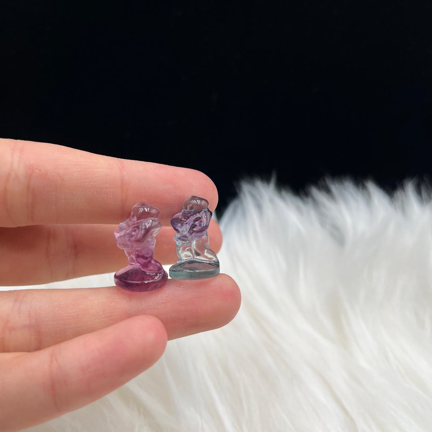 Mini Fluorite Crystal with Body Shark and Squirrel design, size 54