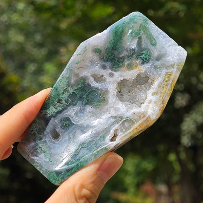 Wholesale Moss Agate Crystal Coffin Bowl