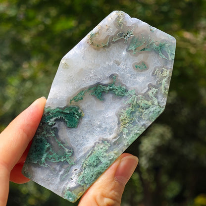 Wholesale Moss Agate Crystal Coffin Bowl