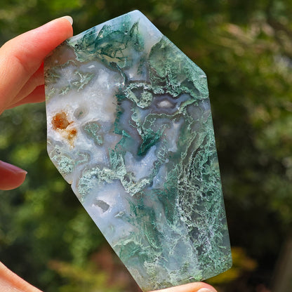 Wholesale Moss Agate Crystal Coffin Bowl