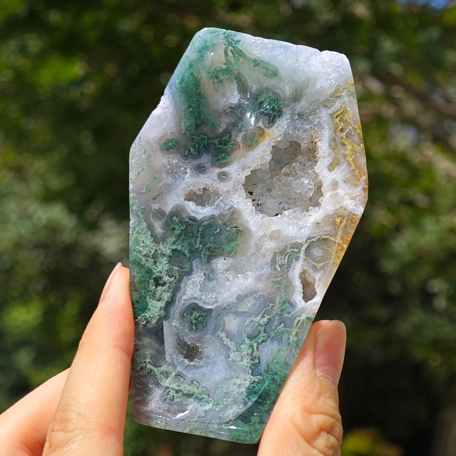 moss agate coffin bowl