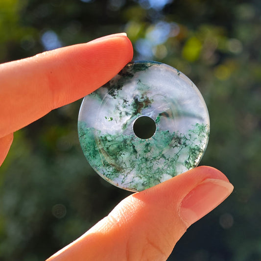 Wholesale Moss Agate Crystal Dount Pendant