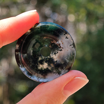 Wholesale Moss Agate Crystal Dount Pendant