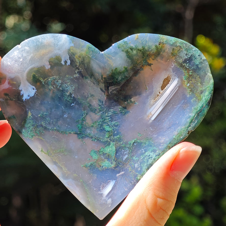 HQ Moss Agate Crystal Bowl