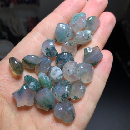 Wholesale Small Moss Agate Crystal Star Moon