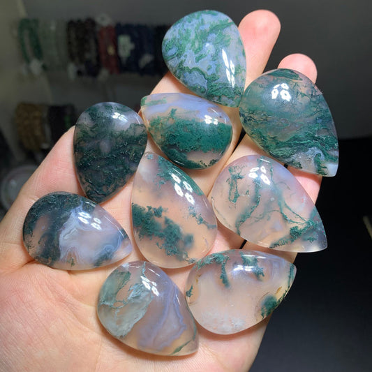 moss agate teardrop