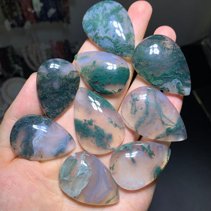 Wholesale Moss Agate Crystal Teardrop