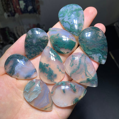 Wholesale Moss Agate Crystal Teardrop