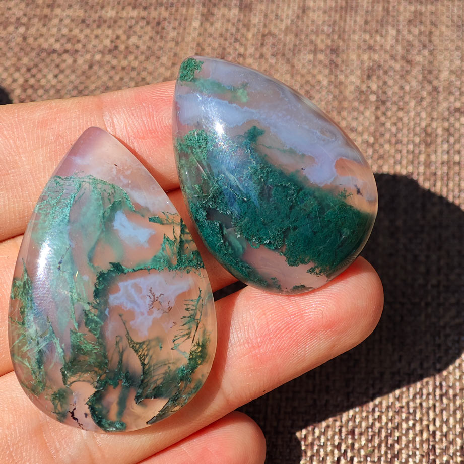 Wholesale Moss Agate Crystal Teardrop