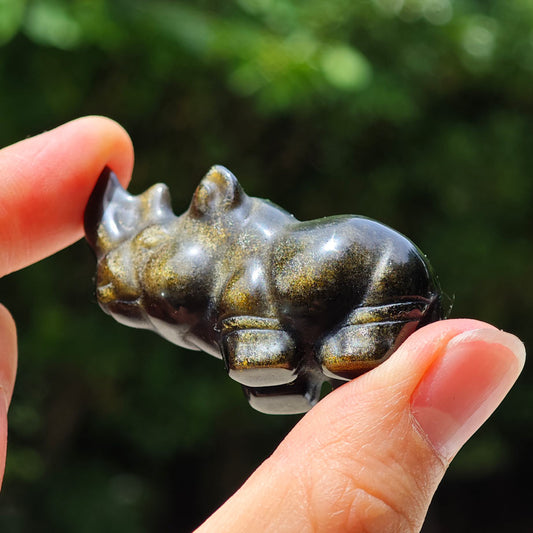Crzay Price Golden Obsidian Crystral Rhino