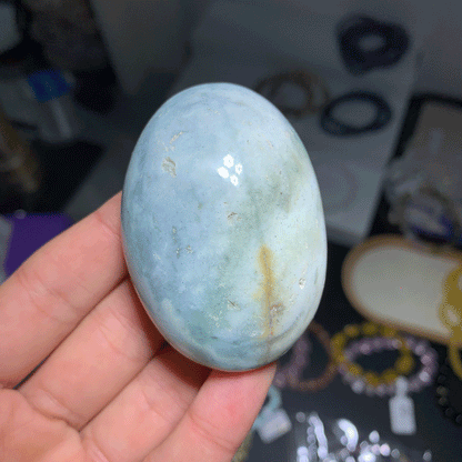 Free Blue Ocean Jasper Palm Stone