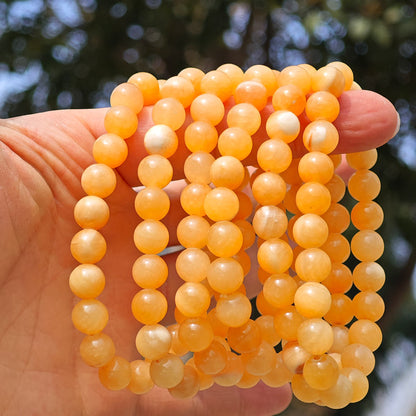 Bracelet en cristal de calcite orange