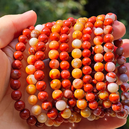 Wholesale Orange White Agate Crystal Bracelet