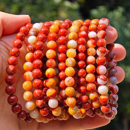 Wholesale Orange White Agate Crystal Bracelet