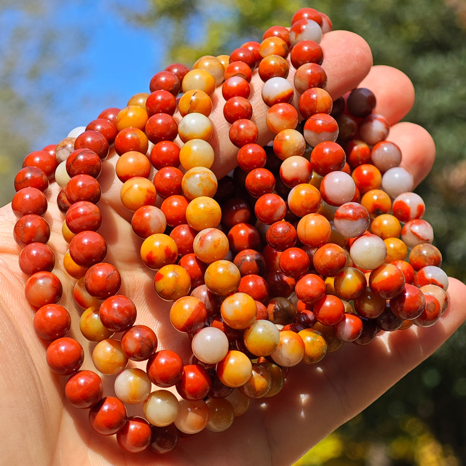 Wholesale Orange White Agate Crystal Bracelet