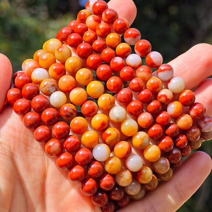 Wholesale Orange White Agate Crystal Bracelet