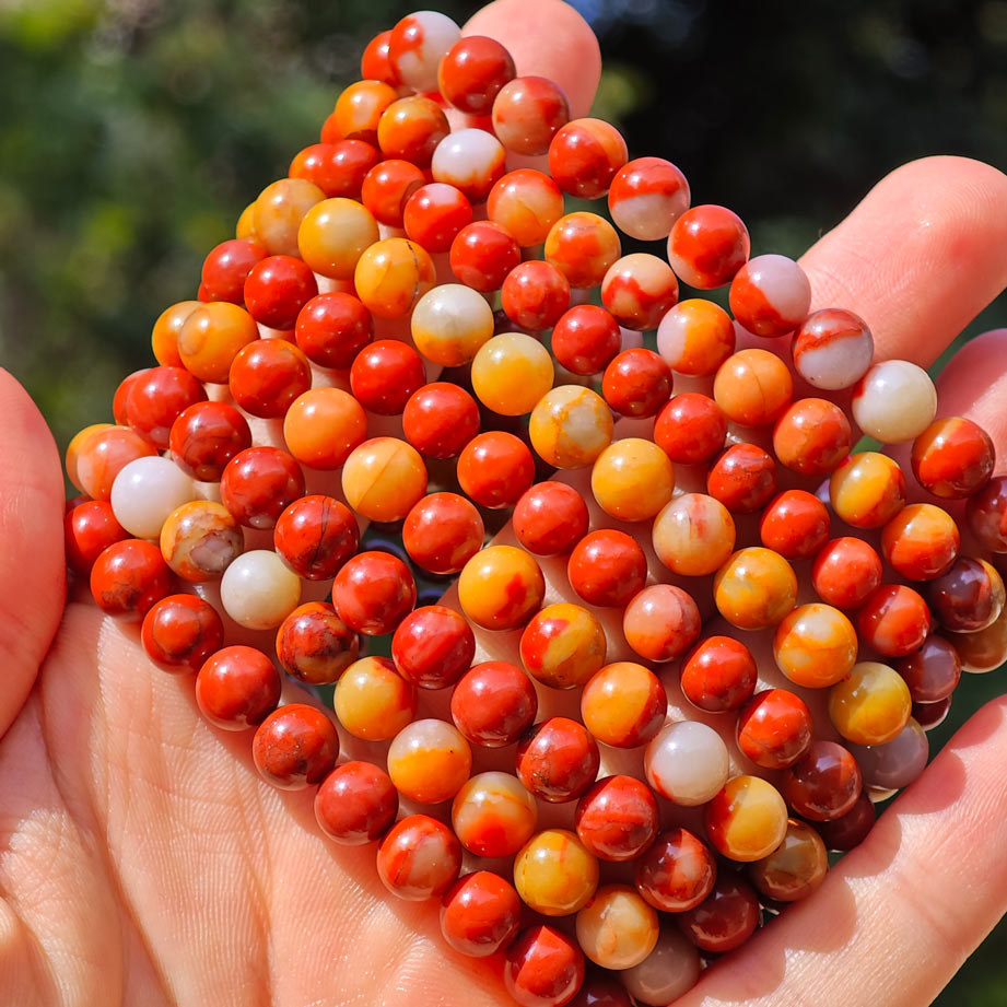 Wholesale Orange White Agate Crystal Bracelet