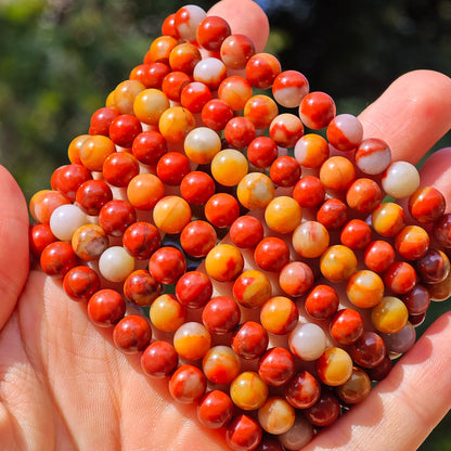 Wholesale Orange White Agate Crystal Bracelet