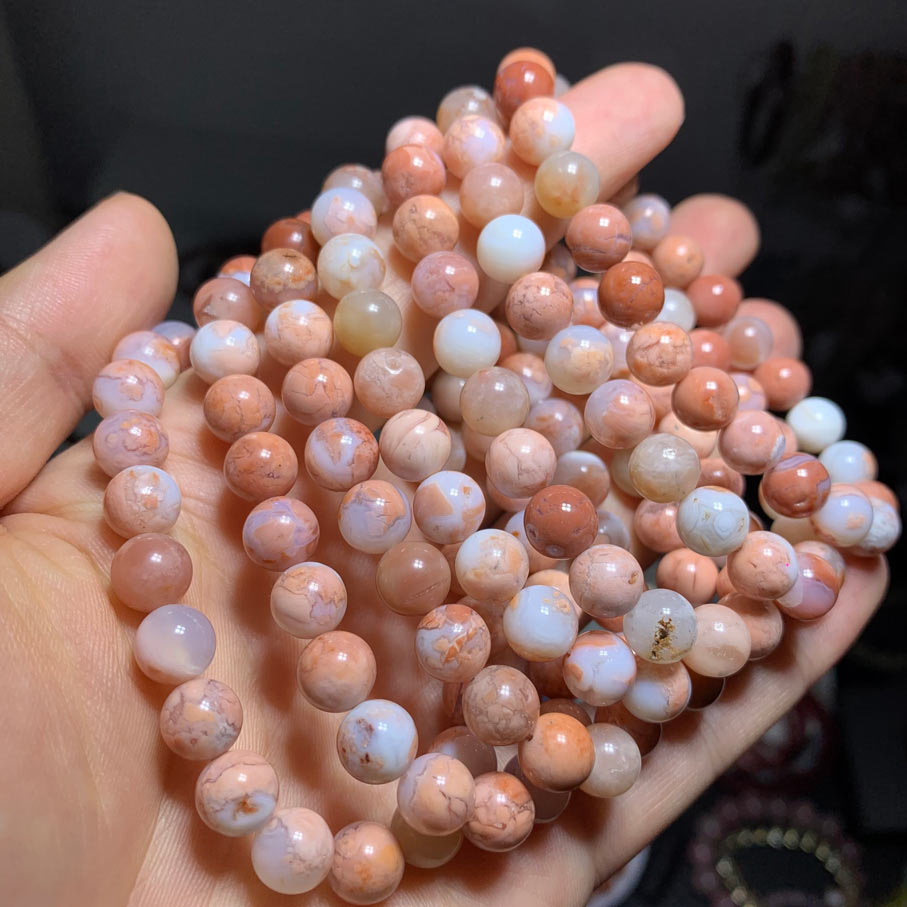 Wholesale Natural Pink Agate Crystal Bracelet