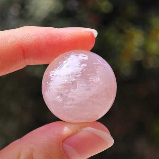 pink garden quartz sphere