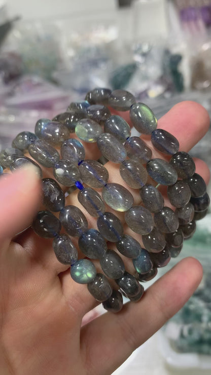 Wholesale Dark Labradorite Crystal Free Form Bracelet