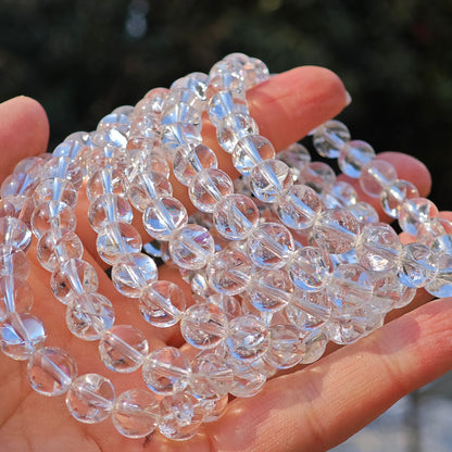 Bracelet en cristal de quartz clair arc-en-ciel